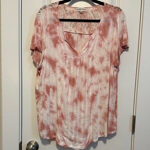 Women's Tie-Dye Top - Pink XL